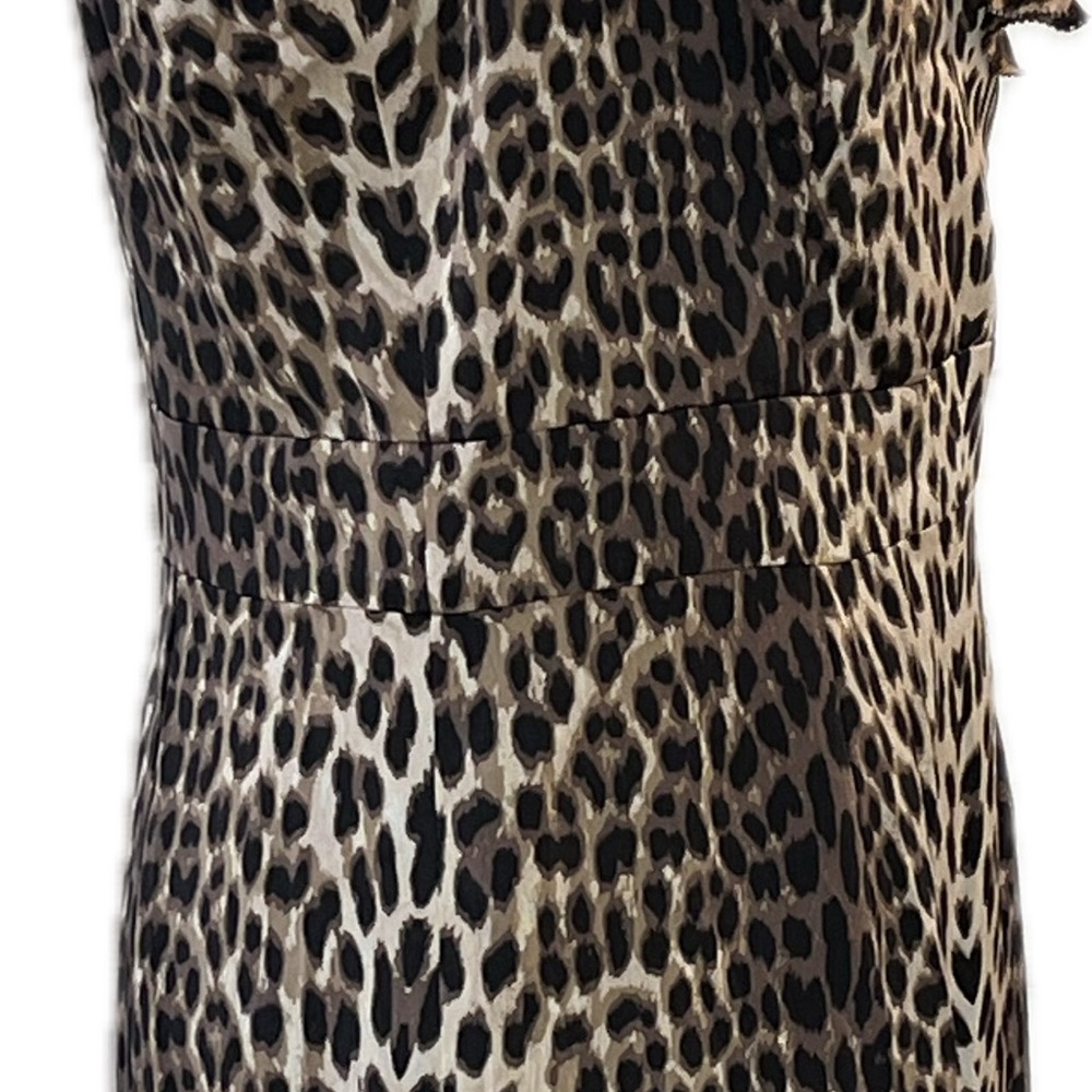 Kay Unger Black and Cream Animal Print Midi Dress - Picture 5 of 17